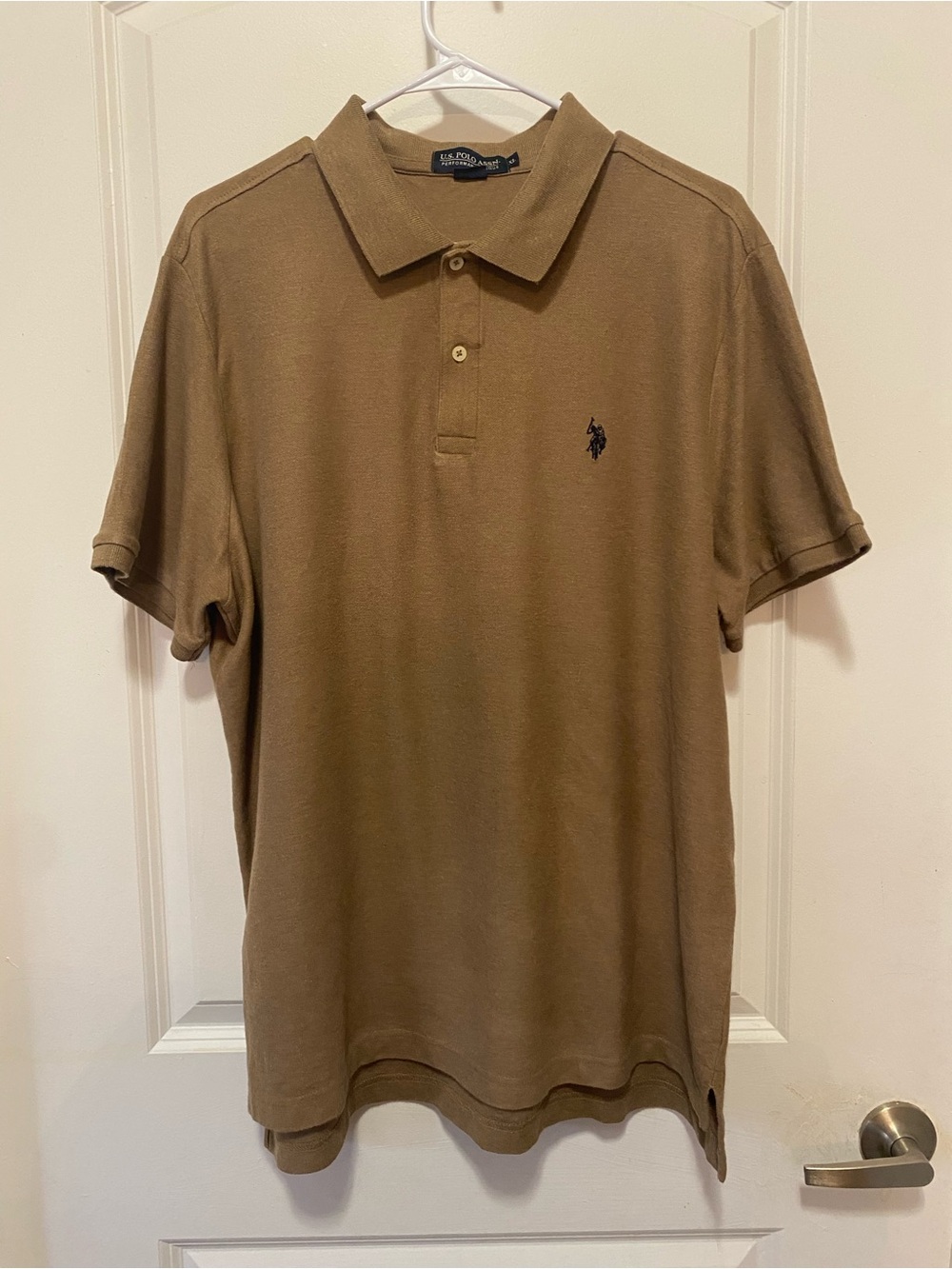 U.S. Polo Assn. Men's Polo Shirt in Brown with Navy Logo